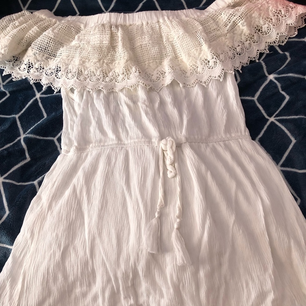 Off the shoulder white dress
